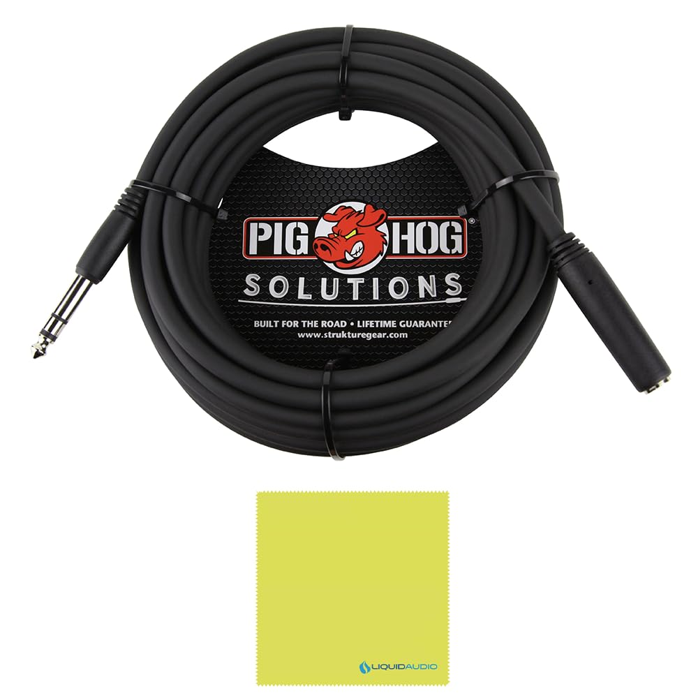 Liquid Audio Neumann NDH 20 Closed-Back Dynamic Headphones Black Edition Bundle with 25ft Pig Hog Headphone Extension Cable & Polishing Cloth – Studio Monitoring, Mixing & Critical Listening