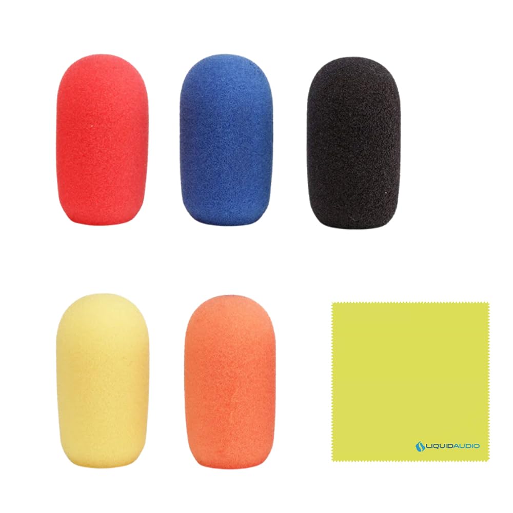 Samson AirLine Micro Earset Wireless System | Frequency K3 (492.425 MHz) Bundle with 5 Windscreens and Polishing Cloth - Fitness Instructor Microphone Headset System