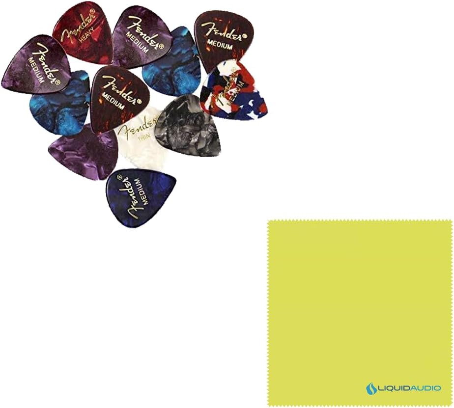 Seymour Duncan Woody Single Coil Pickups, Sound Hole Pickup Acoustic Guitar, Maple Color Bundle with 12x Fender Guitar Picks and Liquid Audio Instrument Polishing Cloth - 11500-30 Model