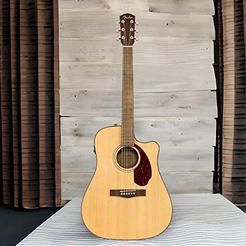 Fender CD-140SCE All-Mahogany Dreadnought Cutaway Acoustic Electric Guitar, with 2-Year Warranty, Fishman Pickup and Preamp System, Natural, with Case