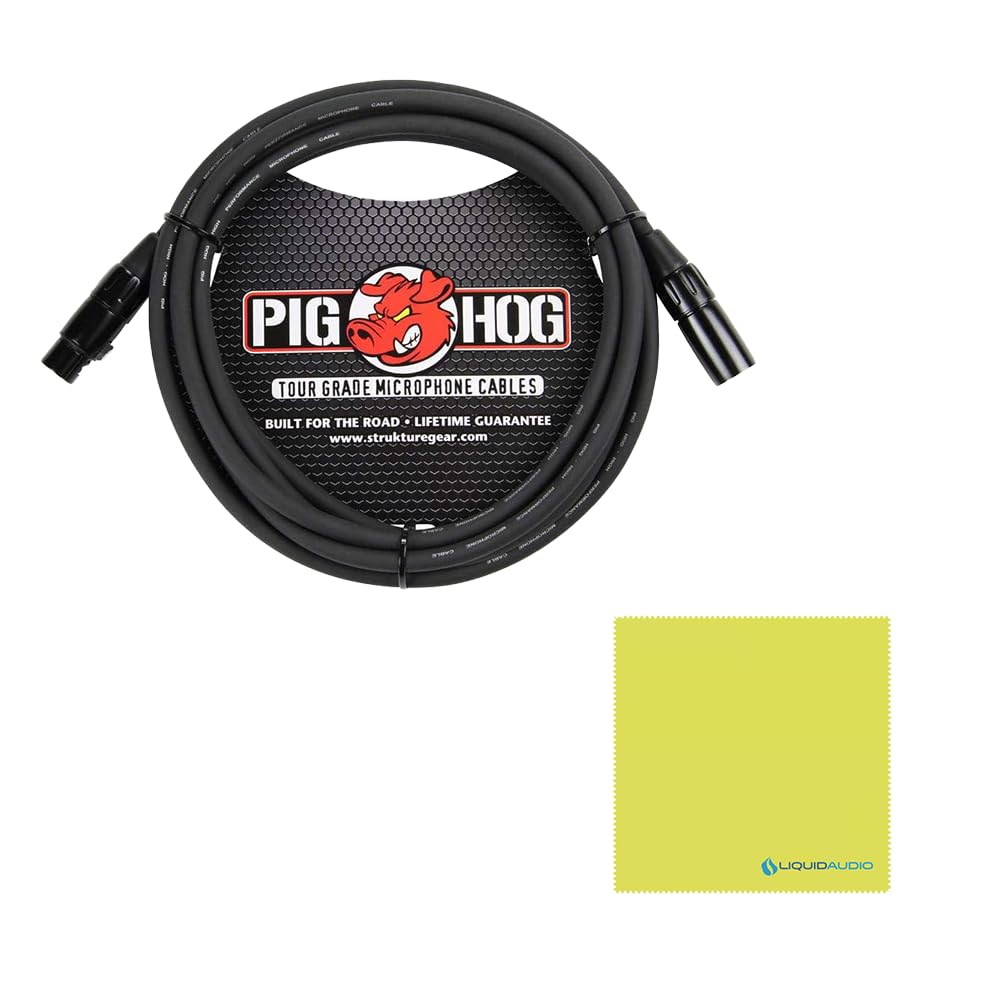 Liquid Audio MXL V67G HE Heritage Edition Condenser Microphone Bundle with 10ft Pig Hog Instrument Cable and Polishing Cloth – FET Design for Studio-Quality Sound