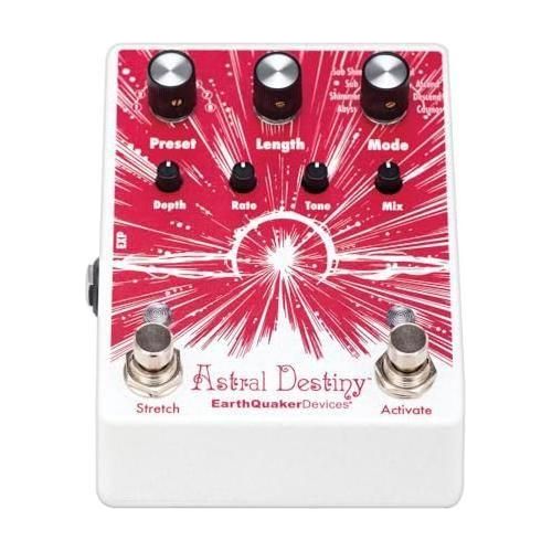 EarthQuaker Devices Astral Destiny An Octal Octave Reverberation Odyssey Bundle w/2x Strukture S6P48 Woven Right Angle Patch Cables, 12x Guitar Picks and Liquid Audio Polishing Cloth