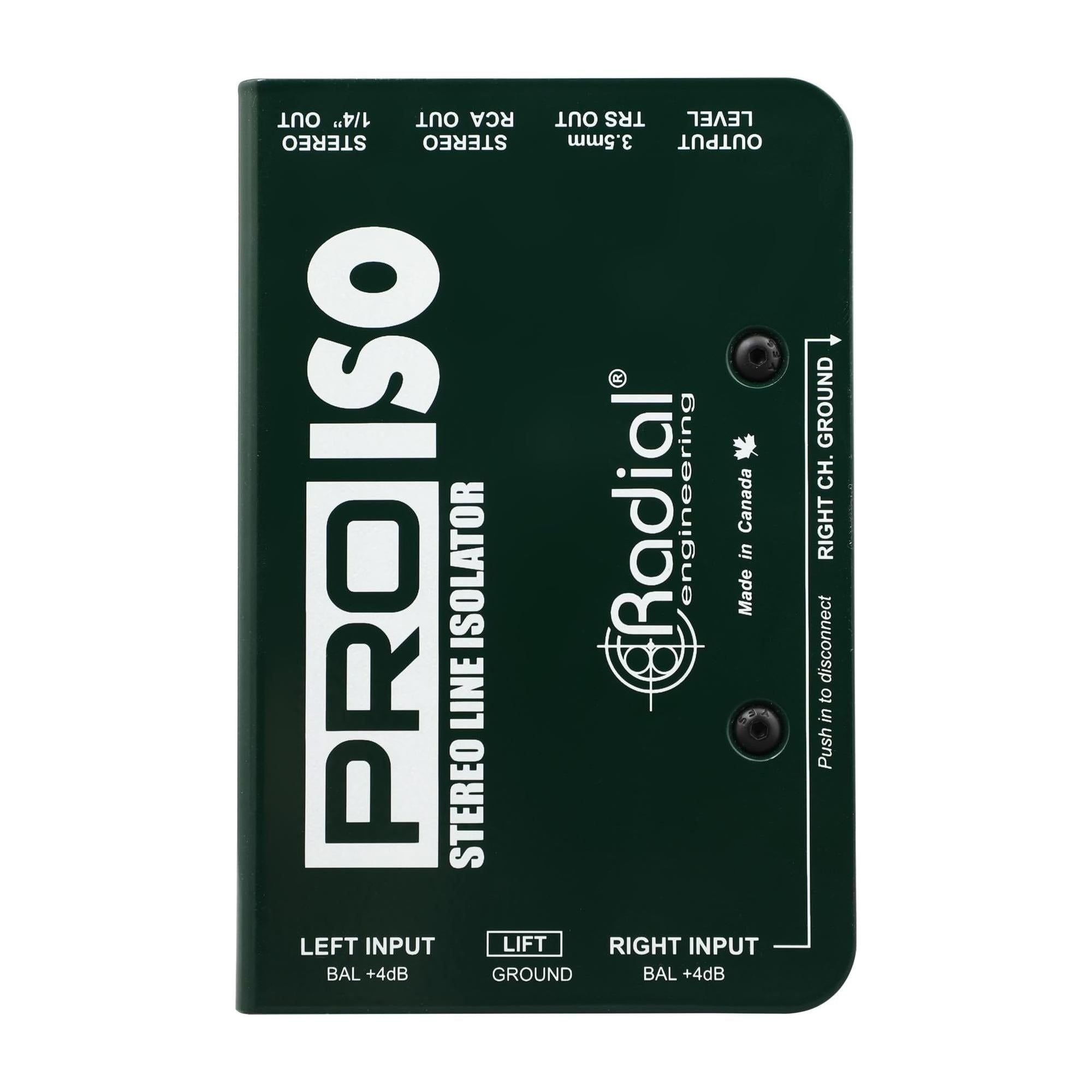 Radial Engineering Pro-ISO +4/-10 dB Stereo Line Isolator NEW
