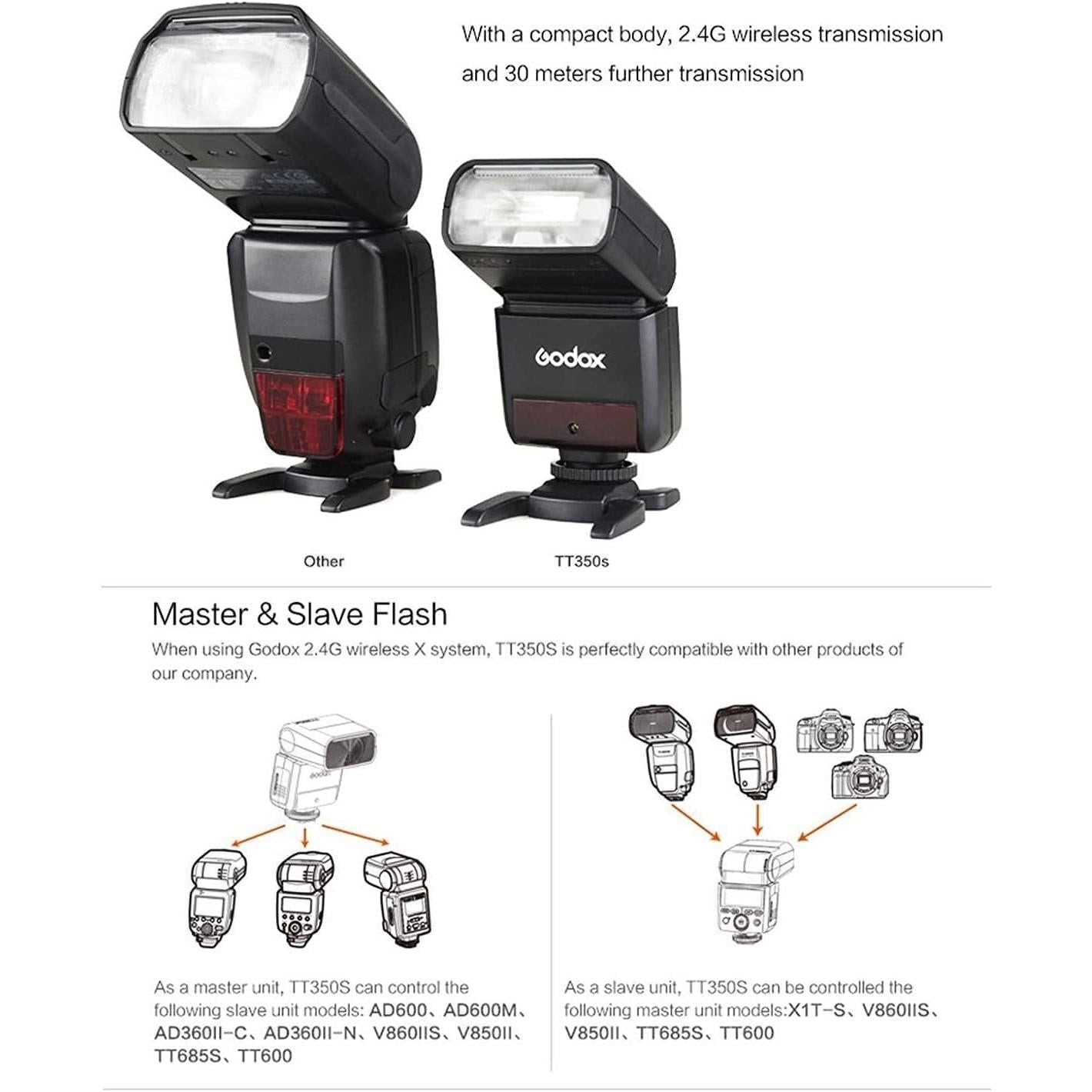 Godox Thinklite TTL TT350S Mini Camera Flash High Speed 1/8000s GN36 for Sony Mirrorless DSLR Camera A77II A6000 A6500 RX10 Series