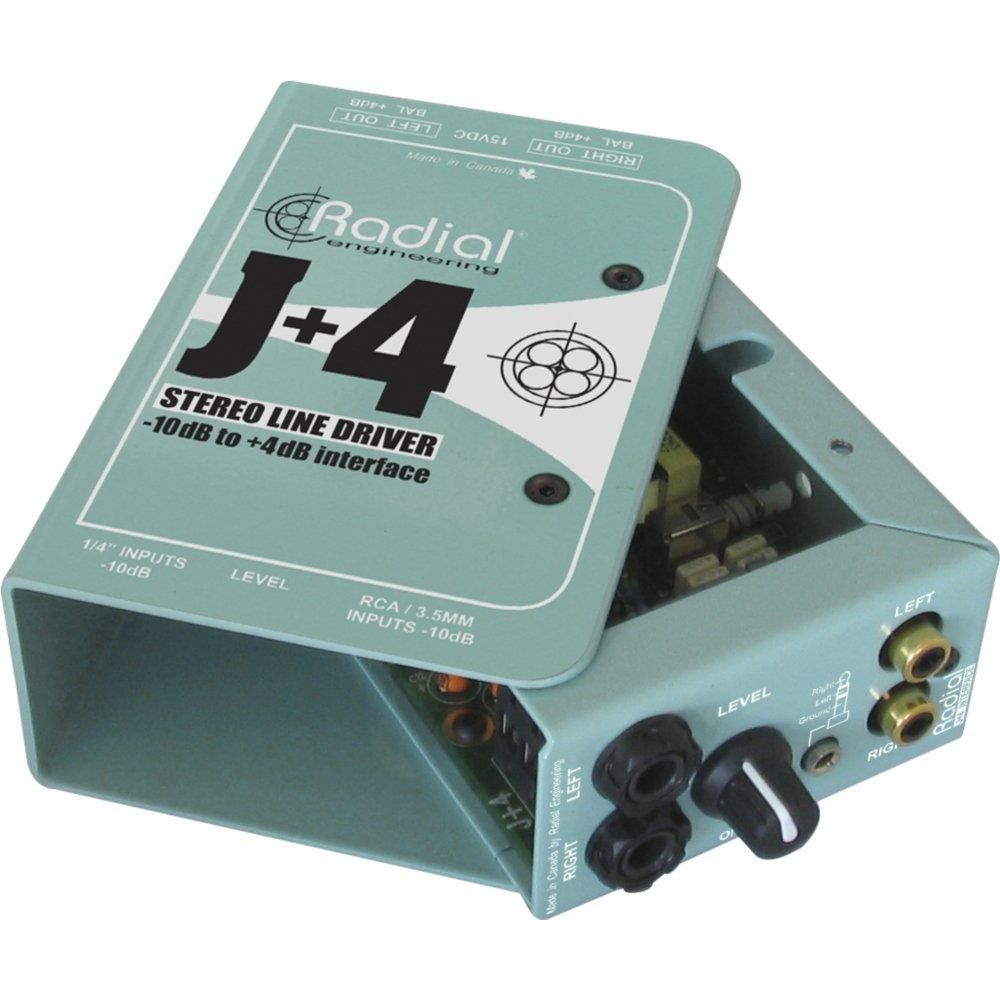 Radial Engineering J+4 Stereo Line Driver -10dB to +4dB Interface 2-Day Delivery
