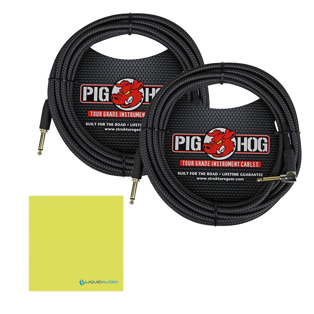 Peavey IPR2 5000 Power Amplifier Bundle with 2x 20ft Pig Hog Black Woven Instrument Cables and Polishing Cloth – 2-Channel Lightweight Professional Audio Amp