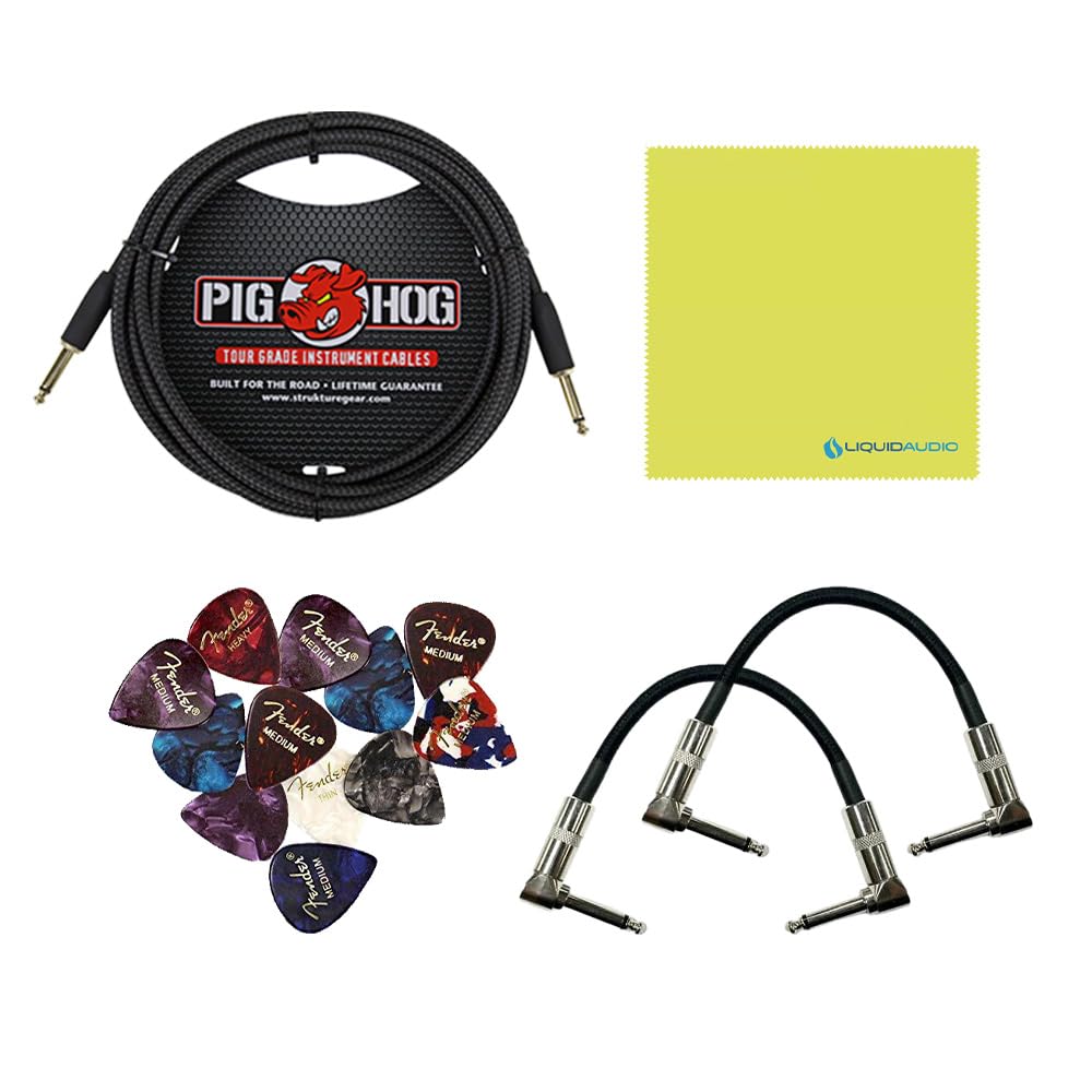 Boss DD-200 Digital Delay Pedal Bundle with 2X Right Angle Patch Cables, 10ft Pig Hog Instrument Cable, 12x Guitar Picks and Instrument Polishing Cloth