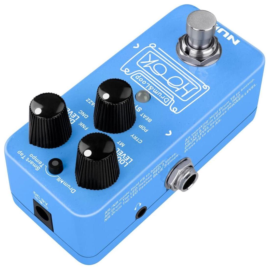 NUX NDL-3 HOOK Drum & Loop Mini Looper Pedal, 6 minutes recording, unlimited overdubs, 1/8 phones out for silent practice