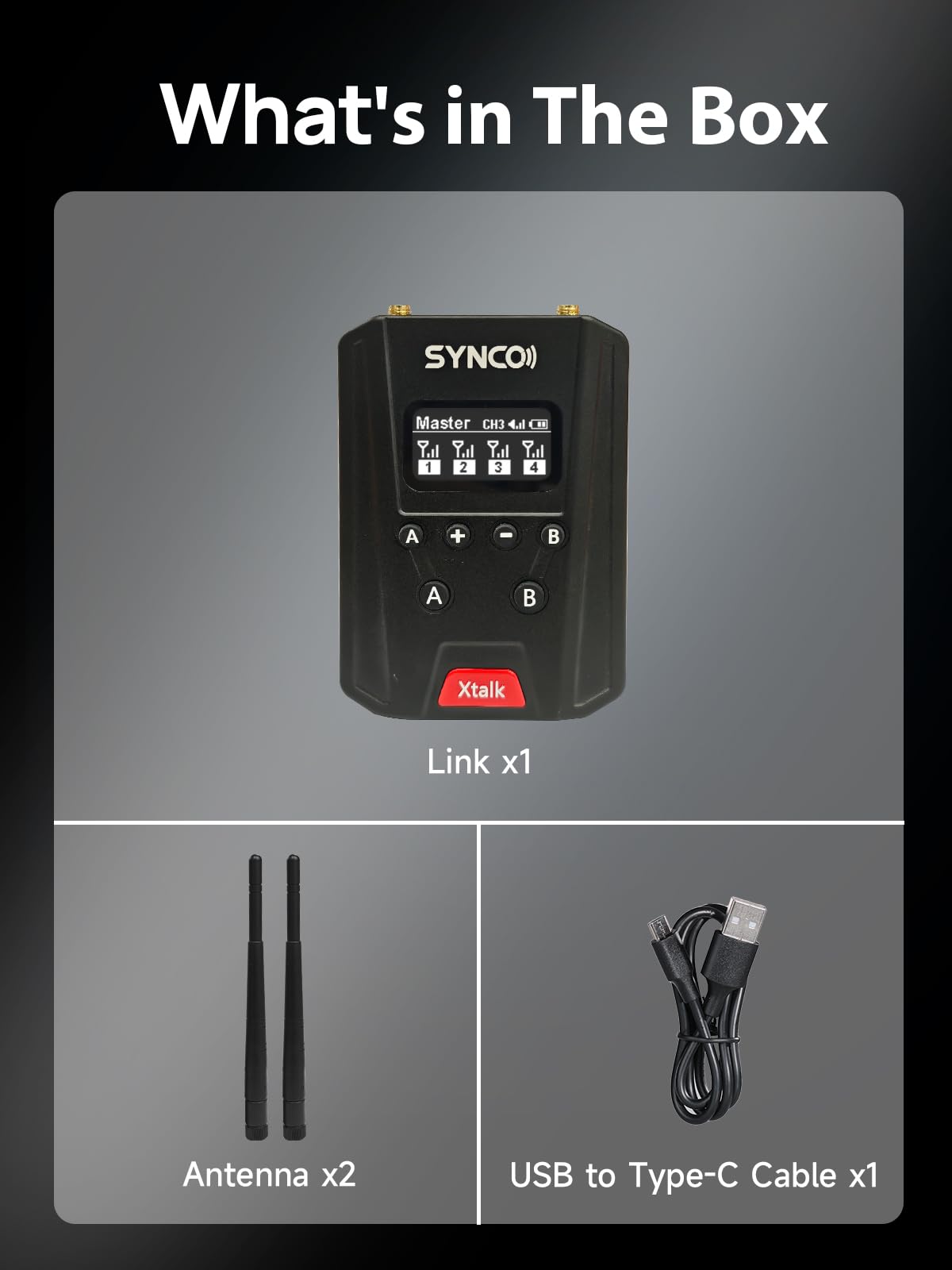 SYNCO XTALK Link Signal Boost, Three Mode Compatible with All Xtalk Wireless Intercom Headsets for Seamless Connectivity, Xtalk-Link Headsets