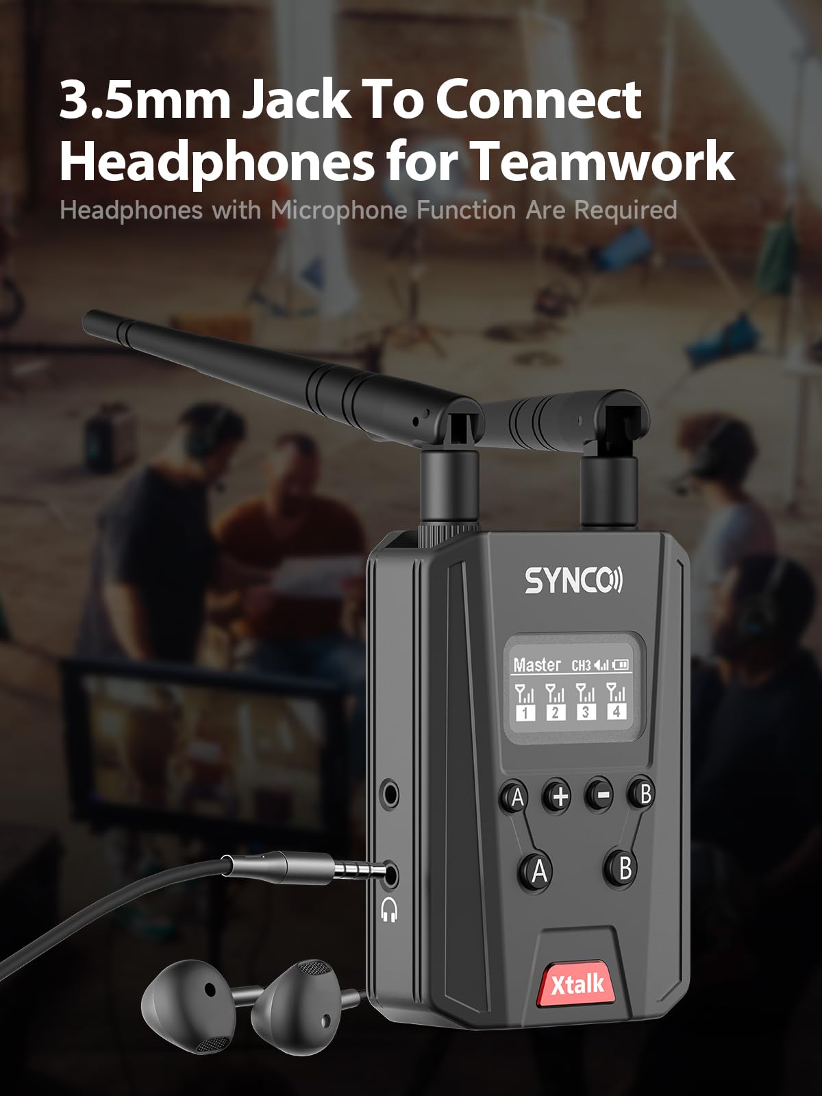 SYNCO XTALK Link Signal Boost, Three Mode Compatible with All Xtalk Wireless Intercom Headsets for Seamless Connectivity, Xtalk-Link Headsets