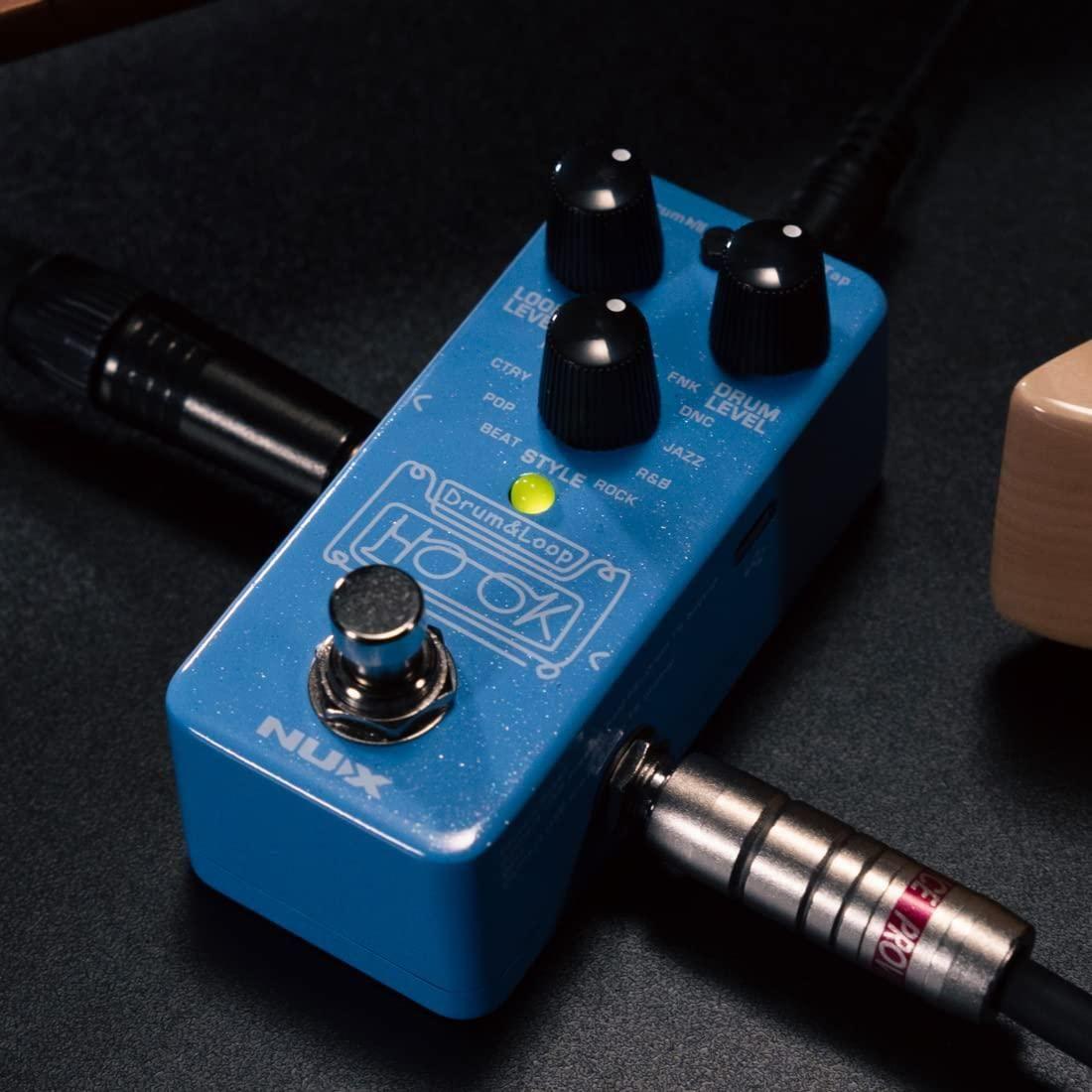 NUX NDL-3 HOOK Drum & Loop Mini Looper Pedal, 6 minutes recording, unlimited overdubs, 1/8 phones out for silent practice