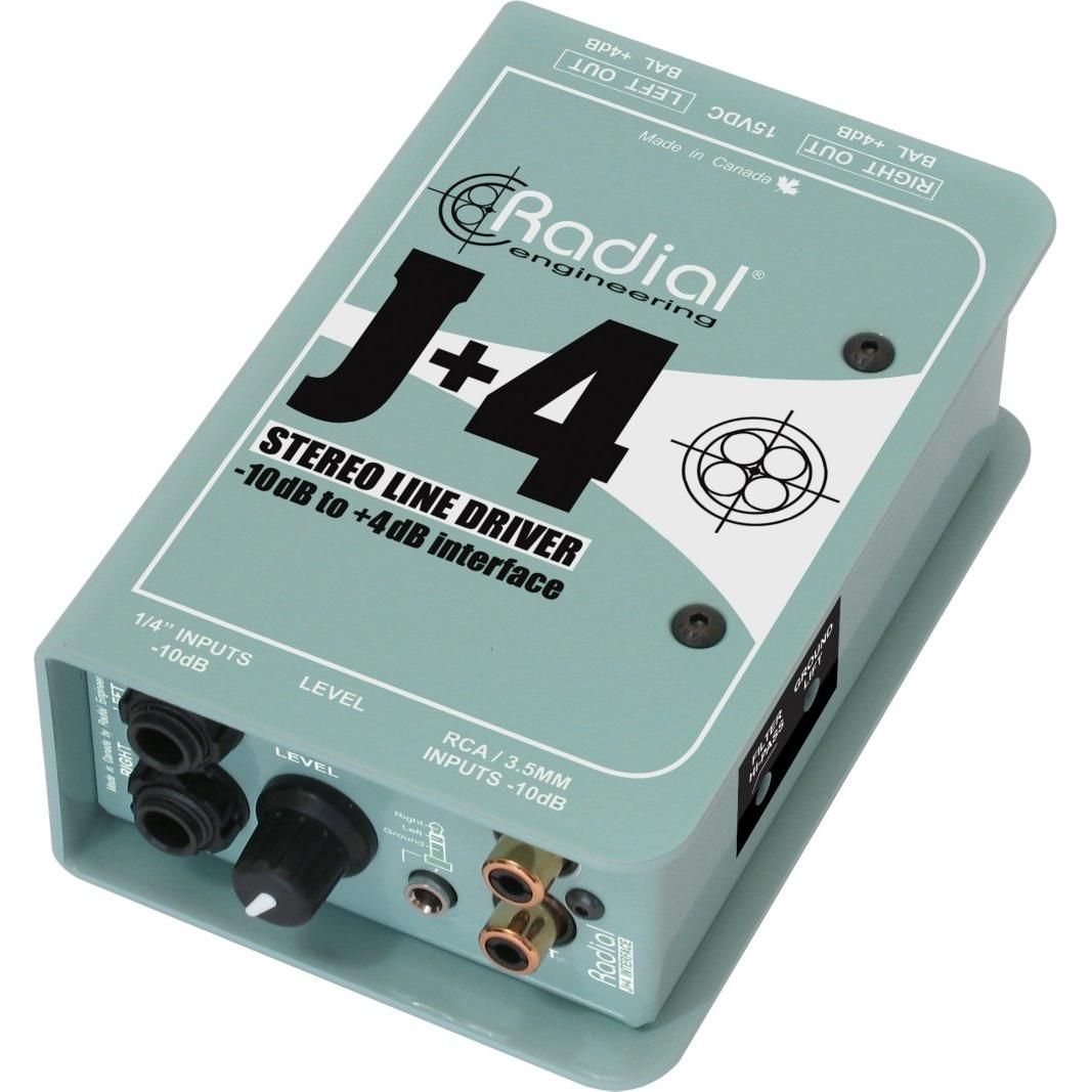 Radial Engineering J+4 Stereo Line Driver -10dB to +4dB Interface 2-Day Delivery