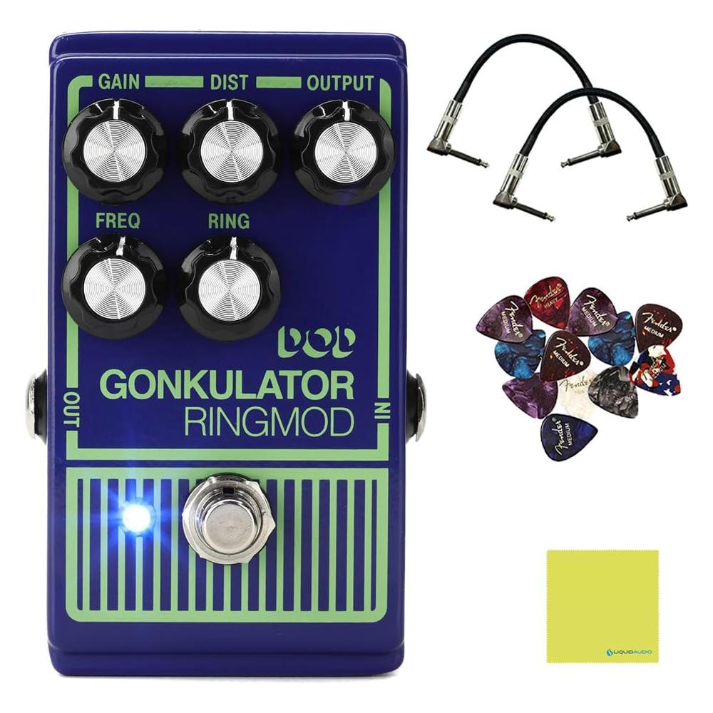 DigiTech Gonkulator Ring Modulator Effect Pedal Bundle w/ 2-Pack Strukture S6P48 Woven Right Angle Patch