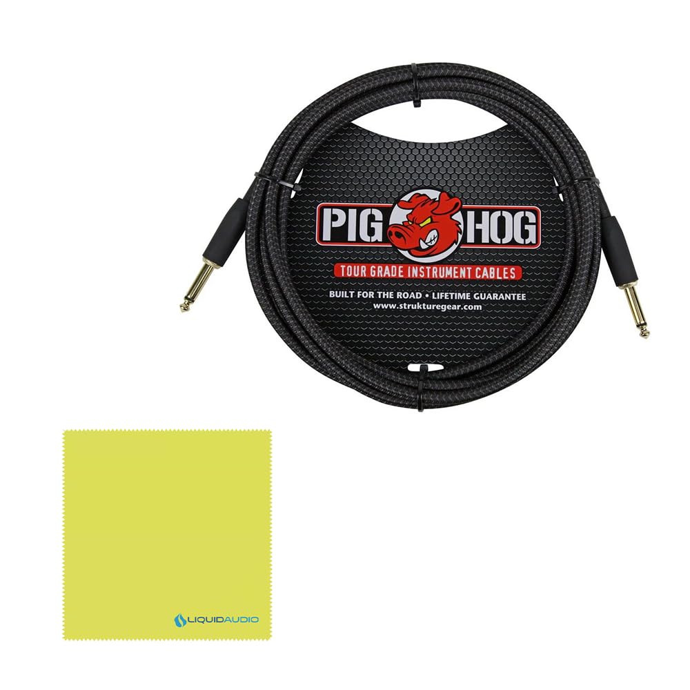 Radial Catapult Mini TRS Cat 5/6 Audio Snake Module with 1/4 inch TRS Connectors Bundle with 10ft Pig Hog Black Woven Instrument Cable