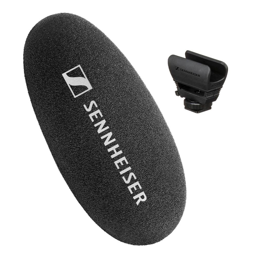 Liquid Audio Sennheiser MKE 600 Shotgun Condenser Microphone Bundle w/Sennheiser MZH 600 Windshield, Pig Hog PHM10 8mm Mic Cable Polishing Cloth