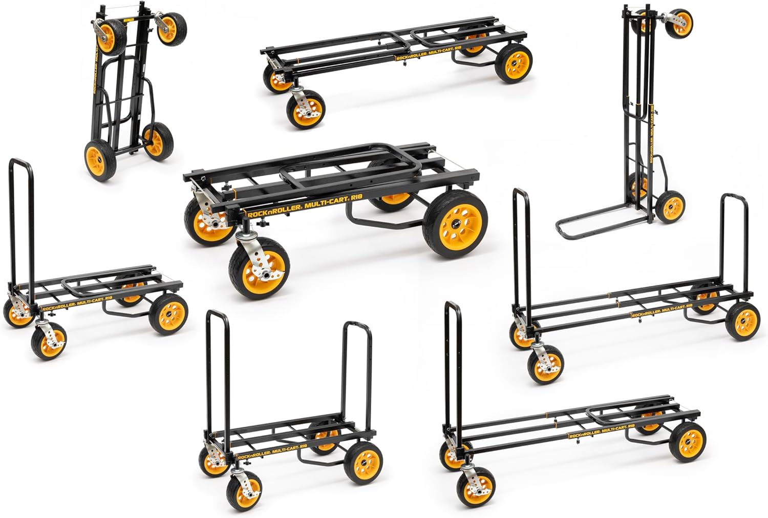 Rock-N-Roller Multi-Cart Folding Utility Cart Collection | 8-in-1 Hand Truck & Dolly Systems