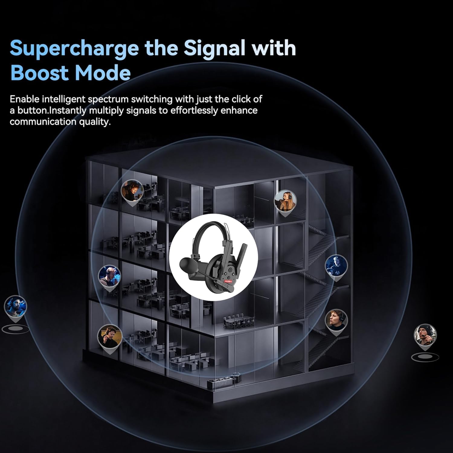 SYNCO XTalk X5 XPRO5 X2 2.4GHz Wireless Headset Intercom System 5 Person Team Communication with Noise Cancellation Hardcase Single Ear 400m Operating Range for Movie Shoot Live Show Stage Performance