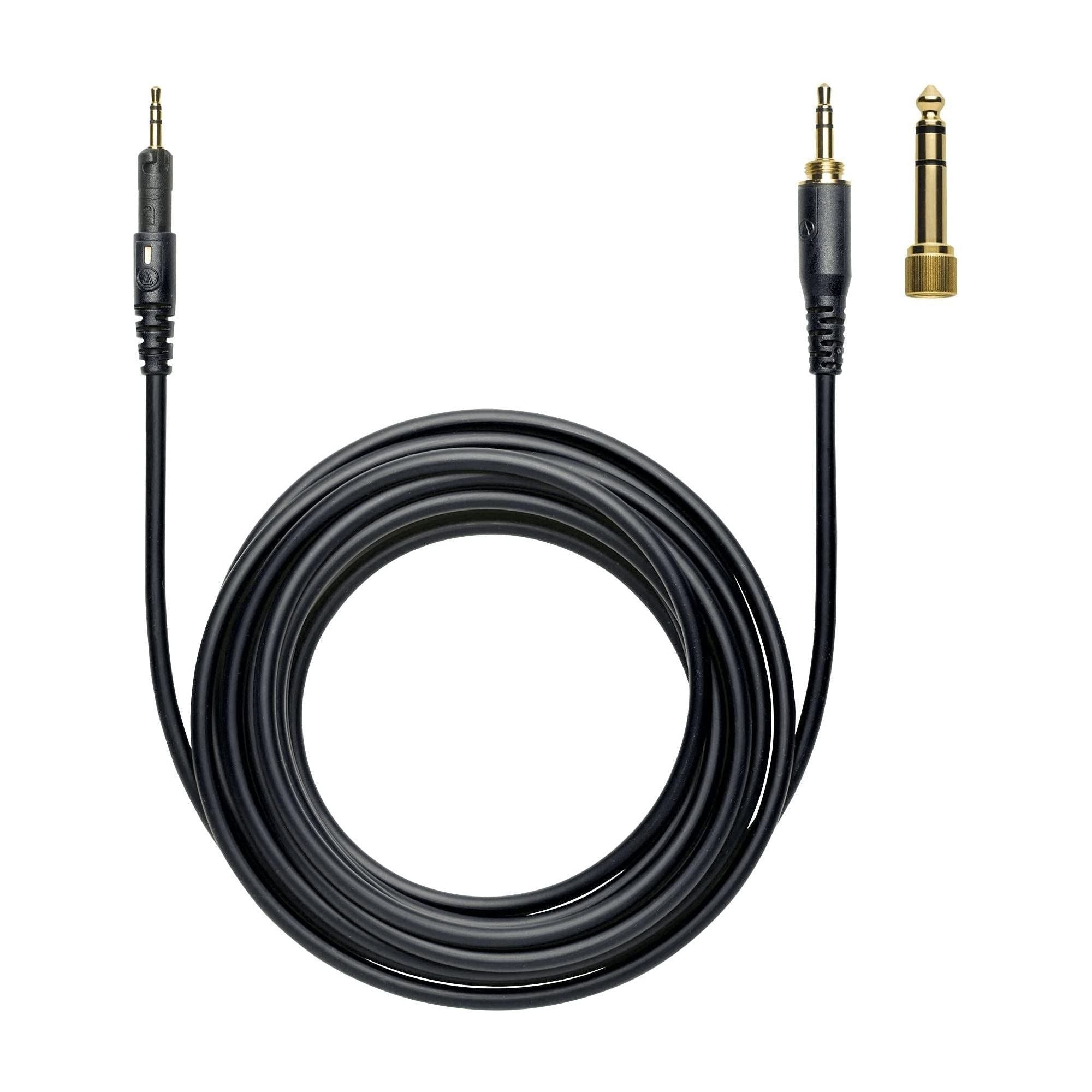 Audio Technica ATH-M40x Professional Studio Monitor Headphone Bundle with Detachable Cables, Pig hog 25 Extension Cable, Detachable Cables, Screw-on 1/4 Adapter & Liquid Audio Polishing Cloth