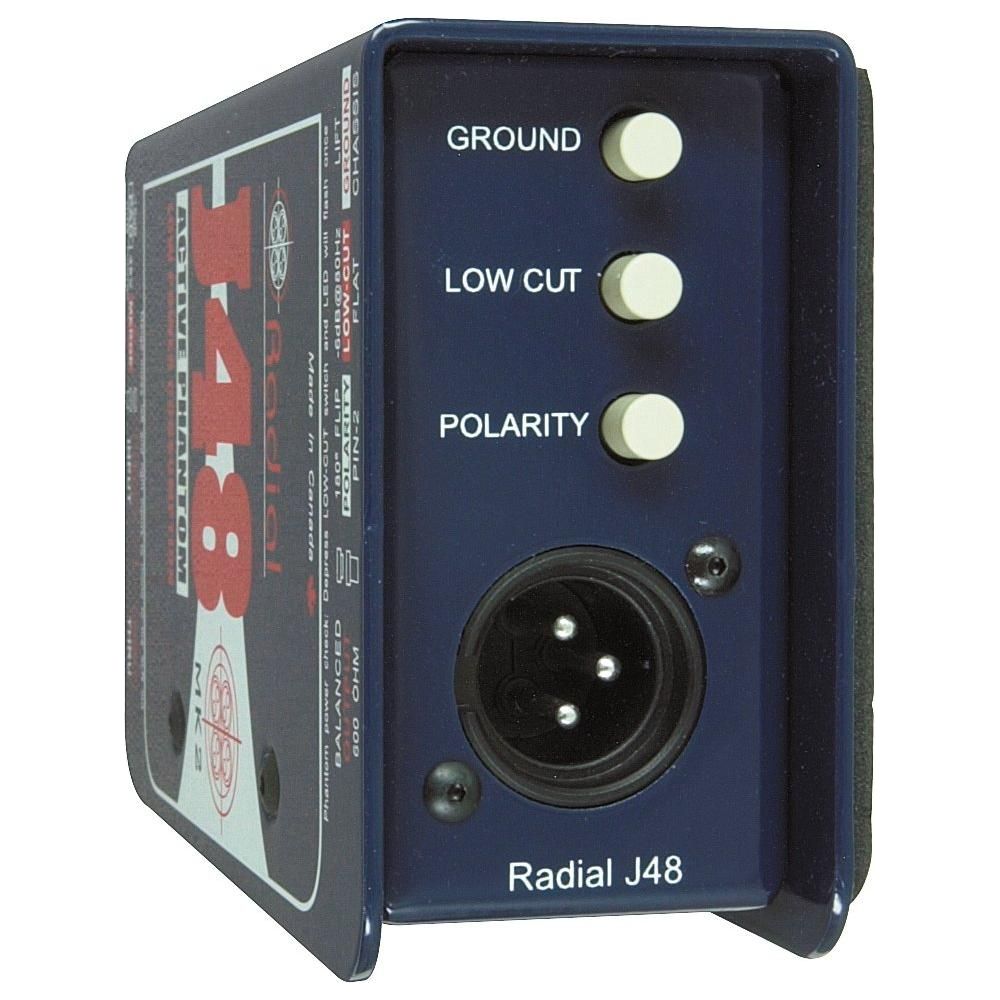 Radial J48 Active Direct Box Phantom Powered with Pad, Filter, and Merge Function New