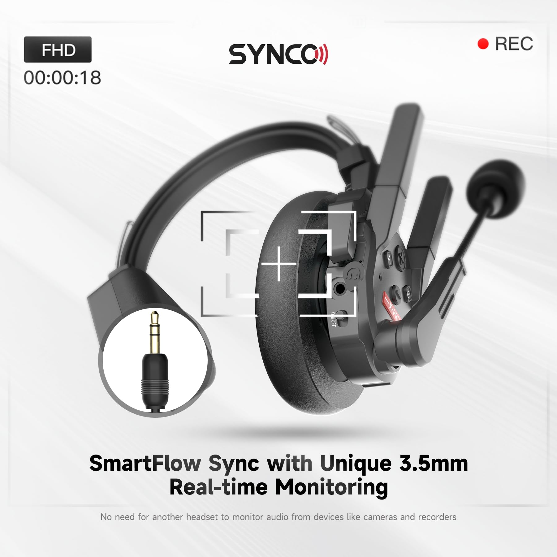 SYNCO XTALK PRO Wireless Intercom Headset System 2.4 GHz 1640feet/500 Meter Long Distance Range Communication Headset for Live Show Stage Performance Movie Shoot