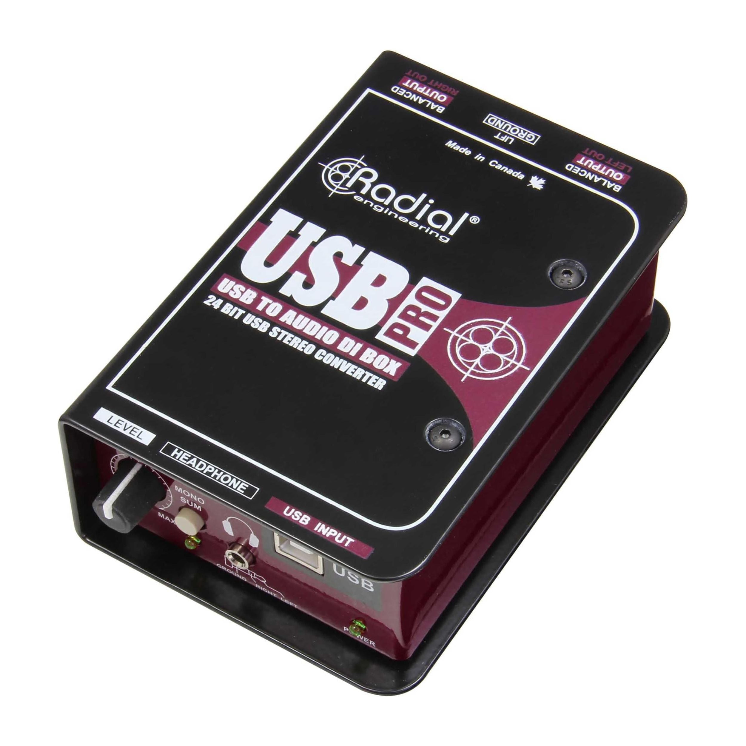 Radial USB-Pro 2-Channel USB Direct Box with 24-bit/96kHz Audio and XLR Outputs New