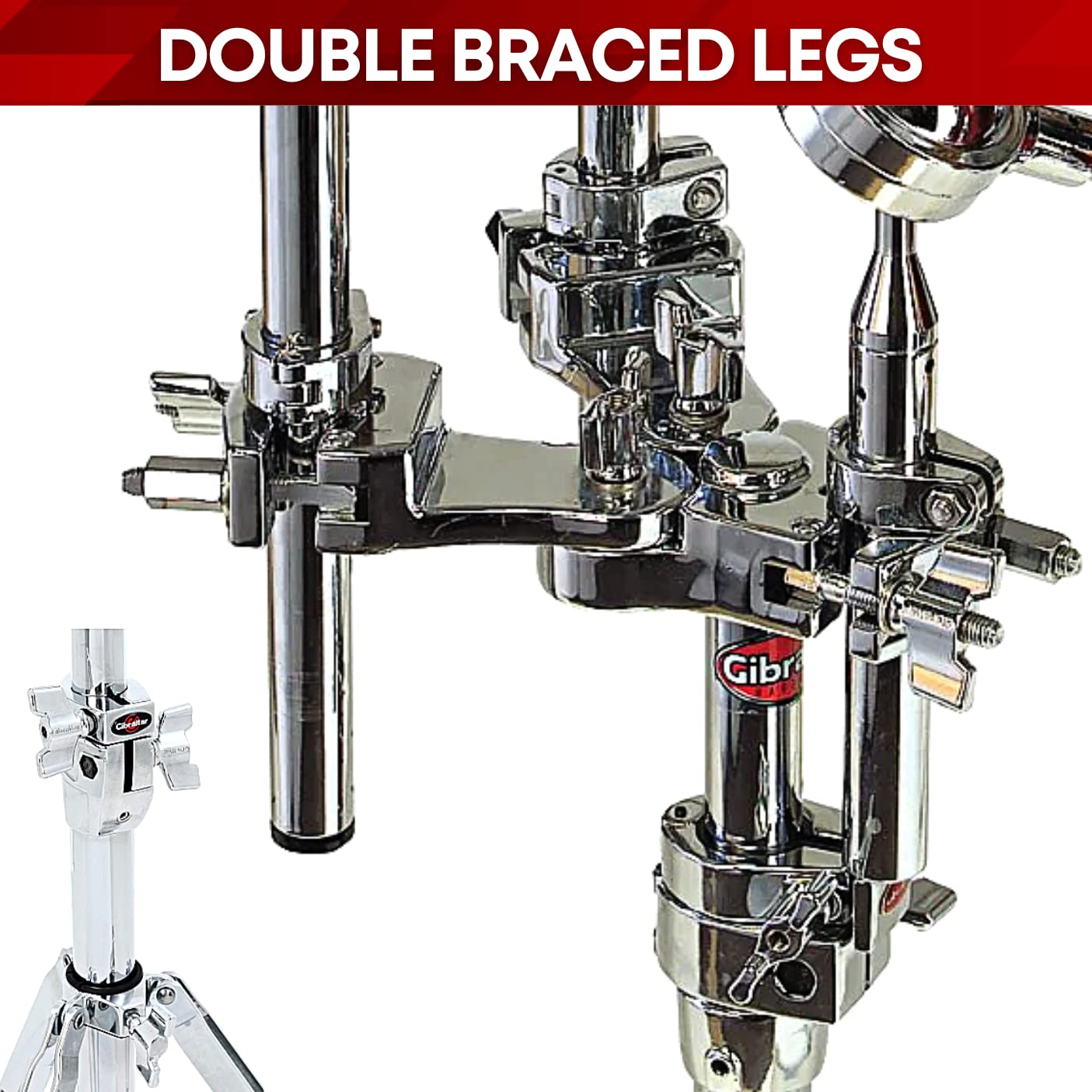 Gibraltar Double-Braced Adjustable 3-Mount Platform Stand, Percussion Accessories and Hardware for Drum Set (9713PM)