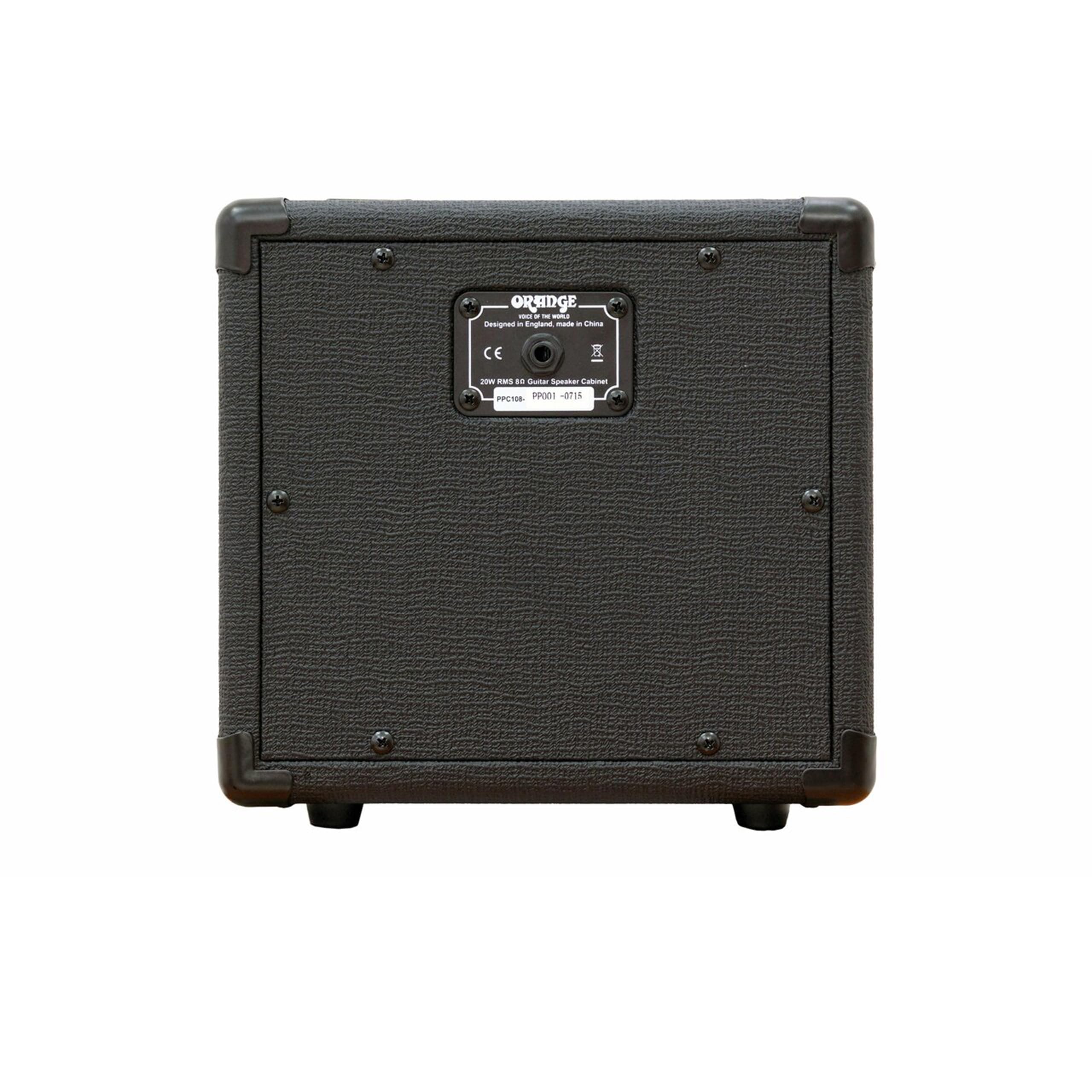 Liquid Audio Orange Amps PPC108 1x8 Closed Back Speaker Cabinet (Black) Bundle with 10ft Pig Hog Black Woven Instrument Cable and Instrument Polishing Cloth