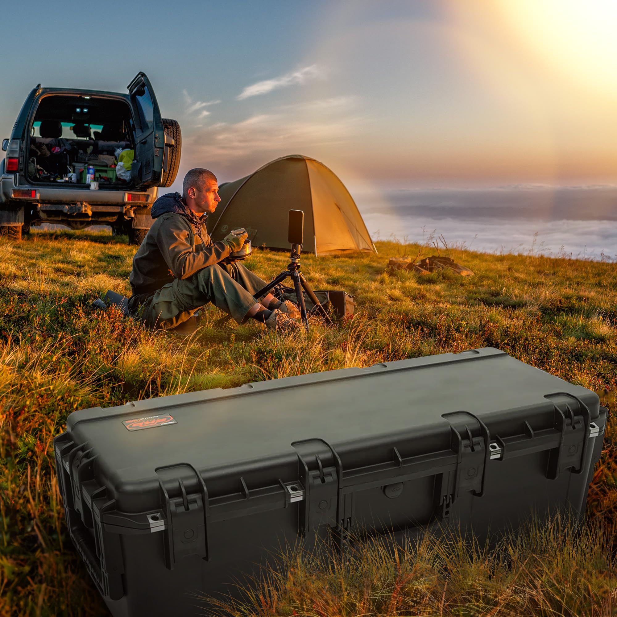 SKB iSeries Waterproof Hard Case Ultimate Camera Equipment and Gear Protection with Think Tank Dividers and Nylex Foam Insert, Black