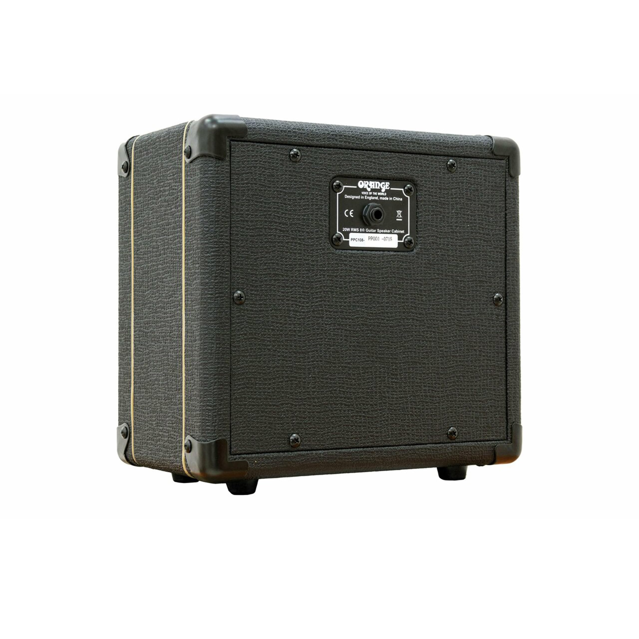 Liquid Audio Orange Amps PPC108 1x8 Closed Back Speaker Cabinet (Black) Bundle with 10ft Pig Hog Black Woven Instrument Cable and Instrument Polishing Cloth