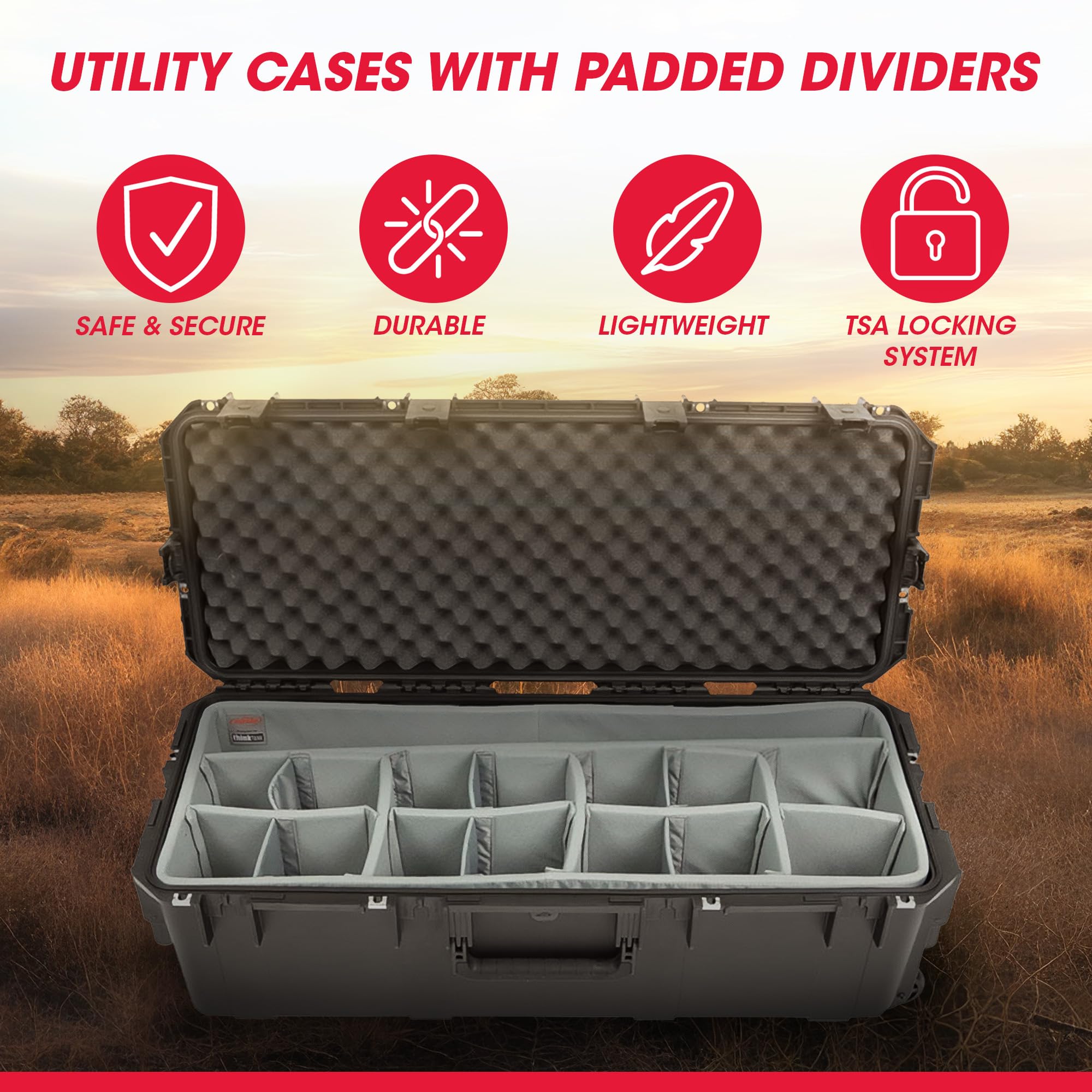 SKB iSeries Waterproof Hard Case Ultimate Camera Equipment and Gear Protection with Think Tank Dividers and Nylex Foam Insert, Black