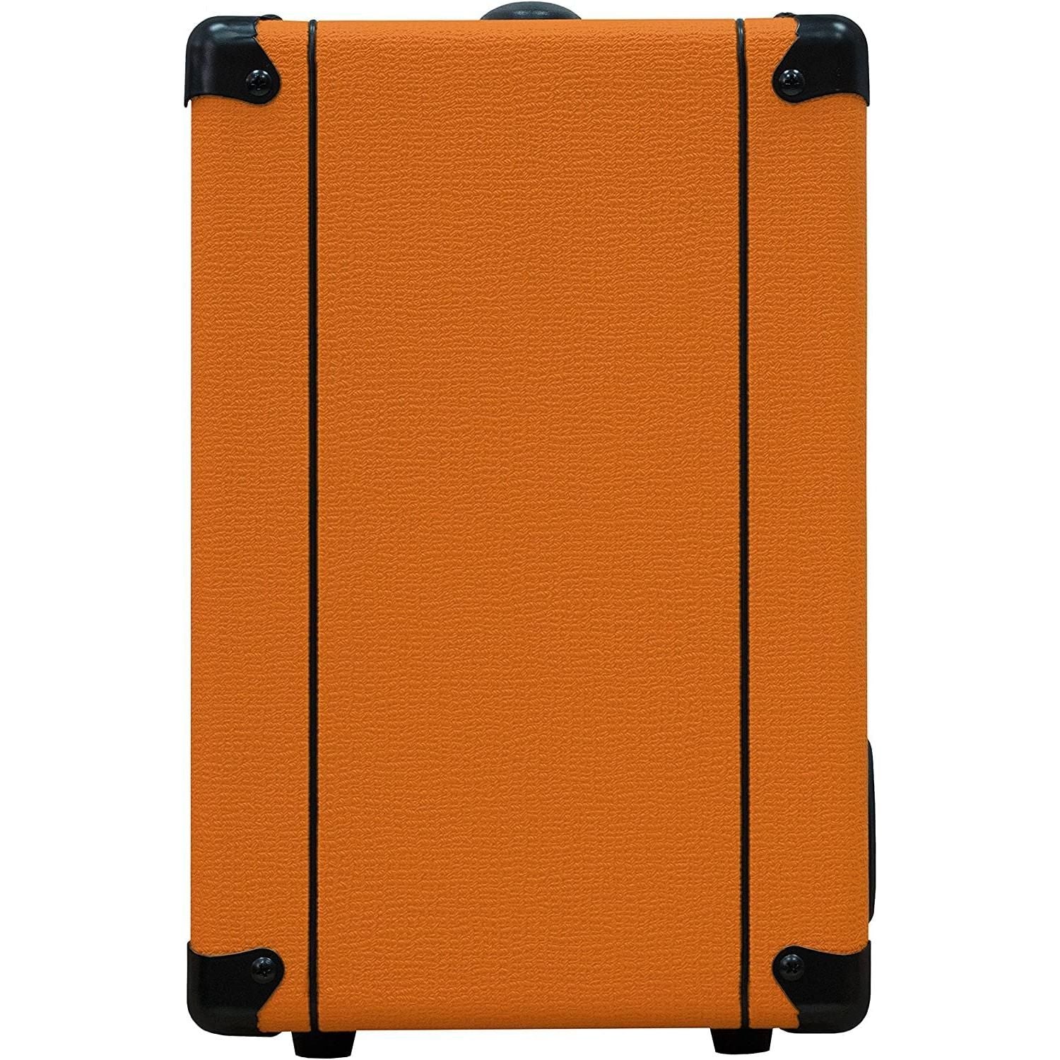 Orange Crush Bass 25 Guitar Combo Amp Bundle with 10ft Orange Woven Instrument Cable and Liquid Audio Polishing Cloth 1x8” 25 Watts, 3 Band EQ & Integrated Chromatic Tuner