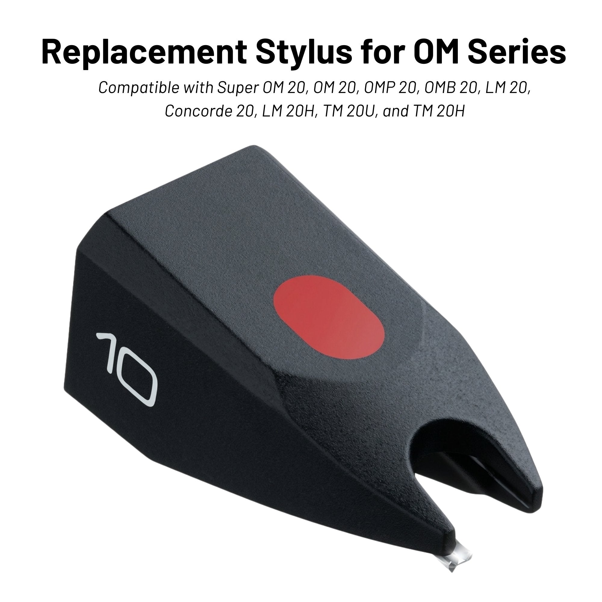 Ortofon Replacement Stylus 10 for Super OM10 Bundle with Liquid Audio Carbon Fiber Record Brush and Instrument Polishing Cloth