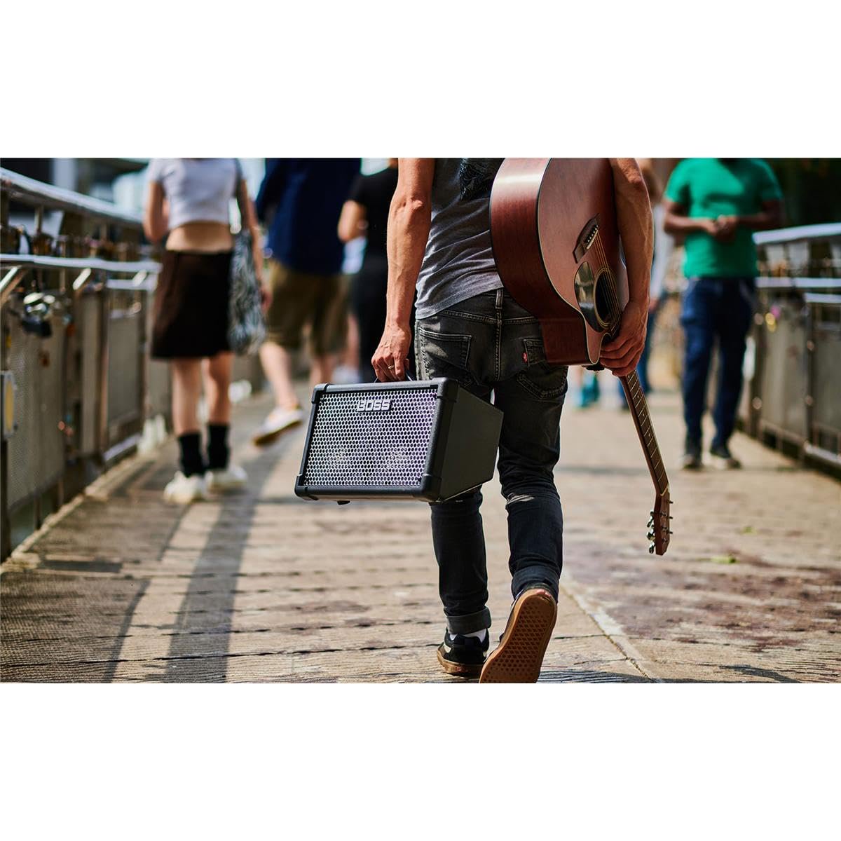 Roland Cube Street II | Portable Battery-Powered Stereo Amplifier Sound | Ideal for Street Performers | Supports Mics, Instruments & Audio Devices | Built-in Amps, FX & Looper | Black