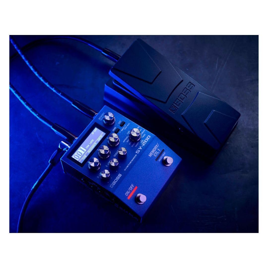BOSS SY-200 SYNTHESIZER EFFECTS PEDAL – Advanced BOSS Polyphonic Guitar Synth Technology in a Streamlined 200 Series Pedal for any Guitar or Bass – Full MIDI I/O – 128 Memories – 171 Synth Sounds