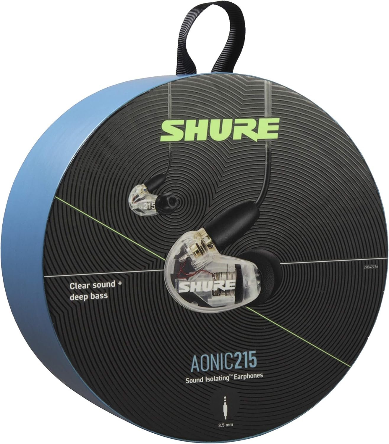 Shure AONIC 215 Wired Earbuds – Sound-Isolating In-Ear, Detachable Cable, Compatible with Apple & Android