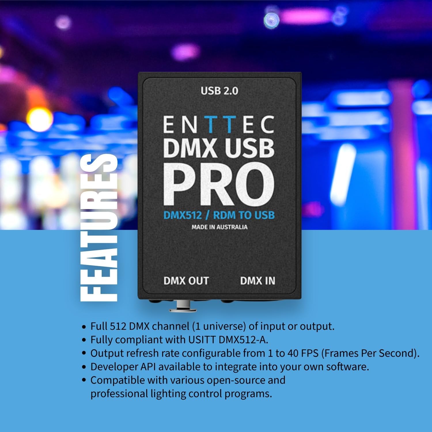 ENTTEC DMX USB Pro 512-Channel USB DMX Interface with RDM and Isolation – New
