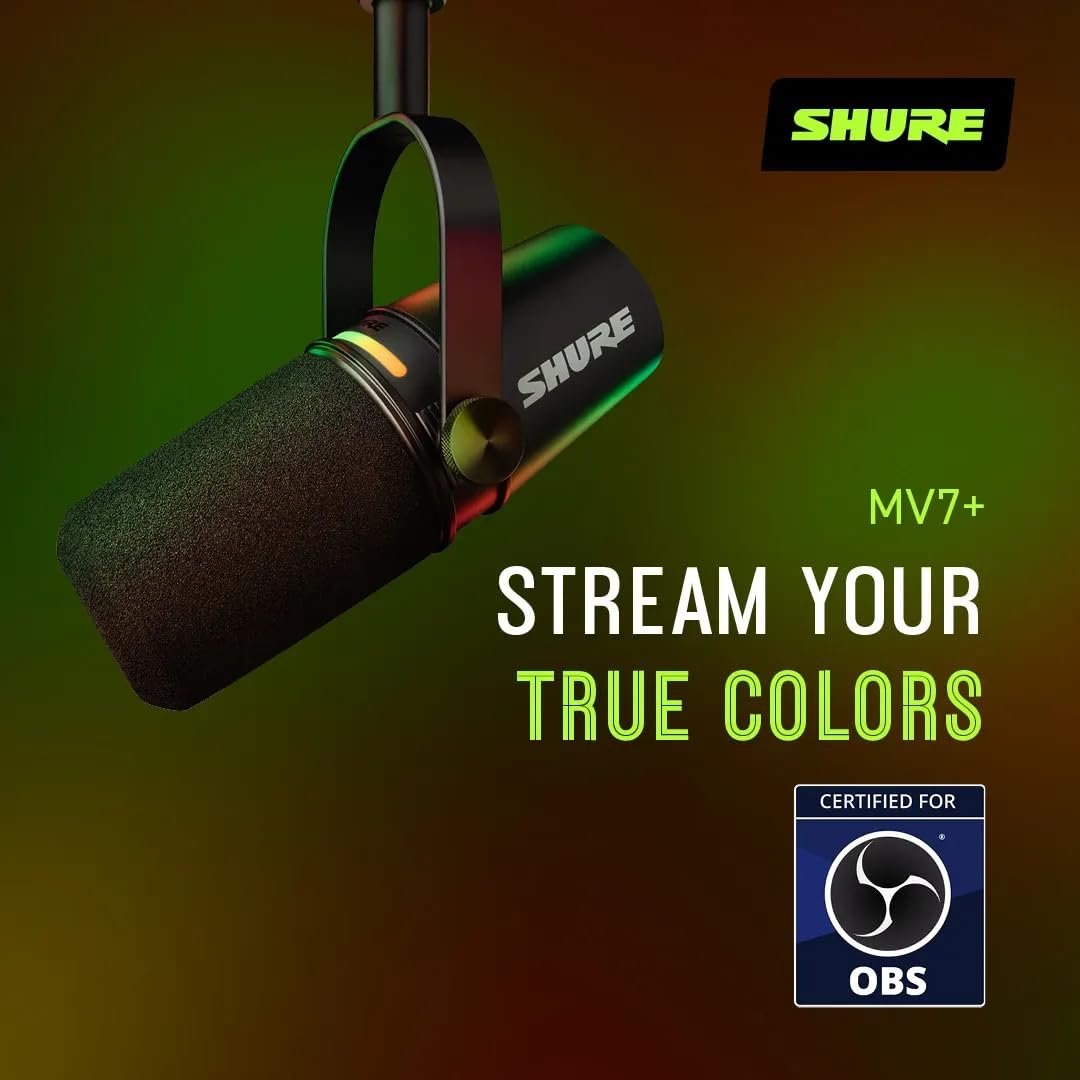 Shure MV7 USB Podcast Microphone - Silver