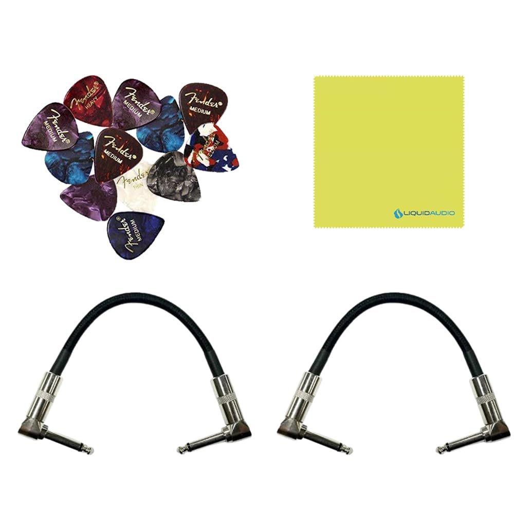 BOSS VE-500 Vocal Performer Effects Pedal Bundle with 2x 6" Patch Cables Right Angle, 12x Guitar Picks & Polishing Cloth – Vocal Multi-Effects Processor with Harmony, Reverb & Pitch Correction