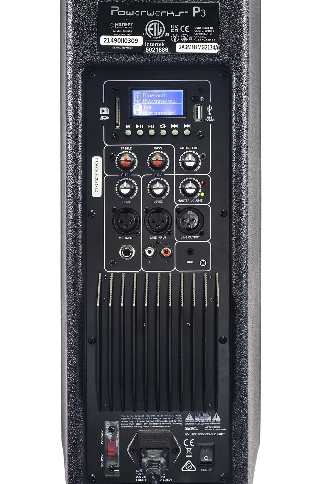 3 PA System, Aux, Black (PWRP3)