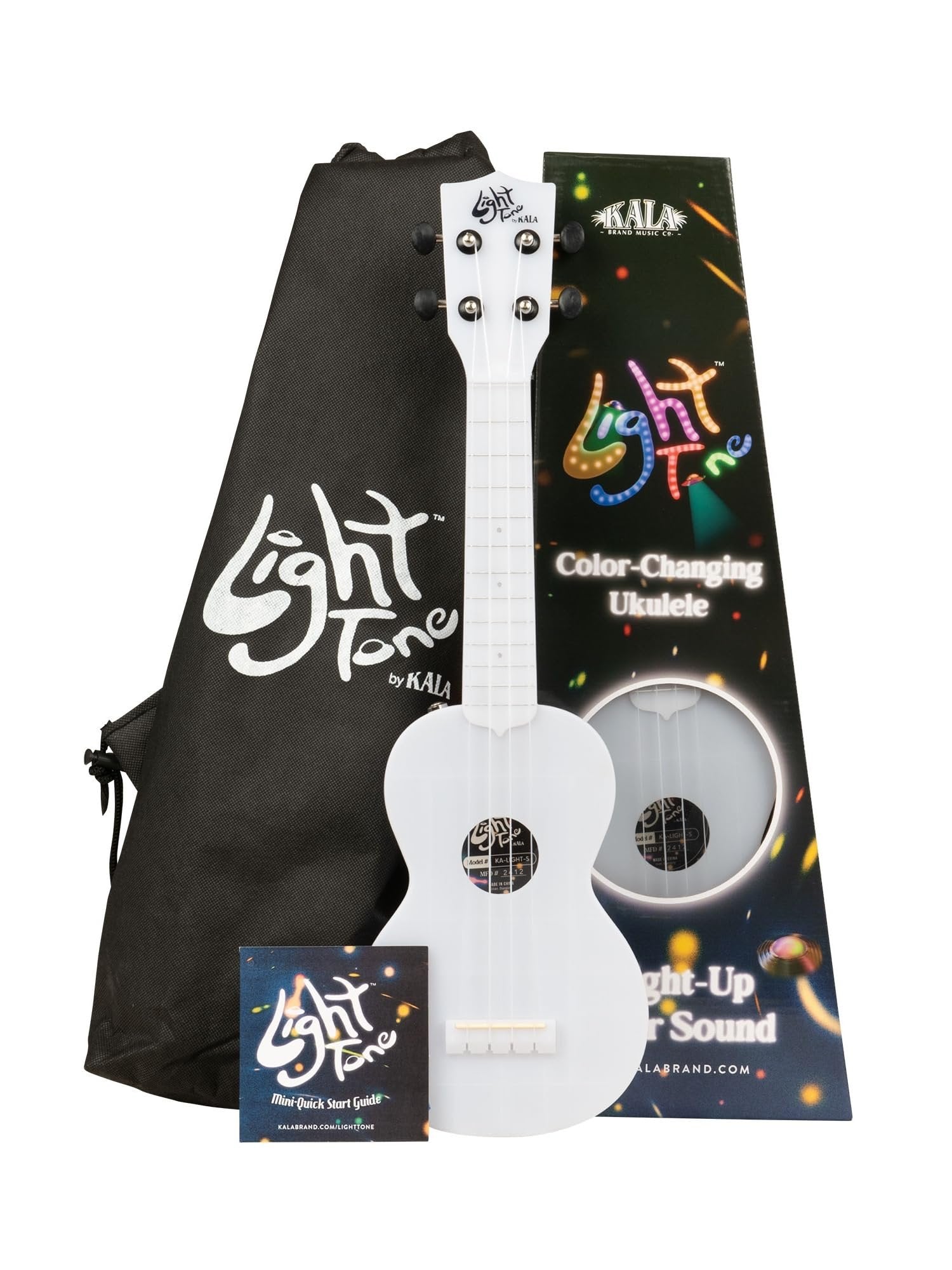 Kala Light Tone™ Color-Changing Light-Up Soprano Ukulele – LED Ukulele with 10 Light Modes, USB-C Rechargeable, ABS Body, Aquila Strings, Beginner-Friendly Ukulele