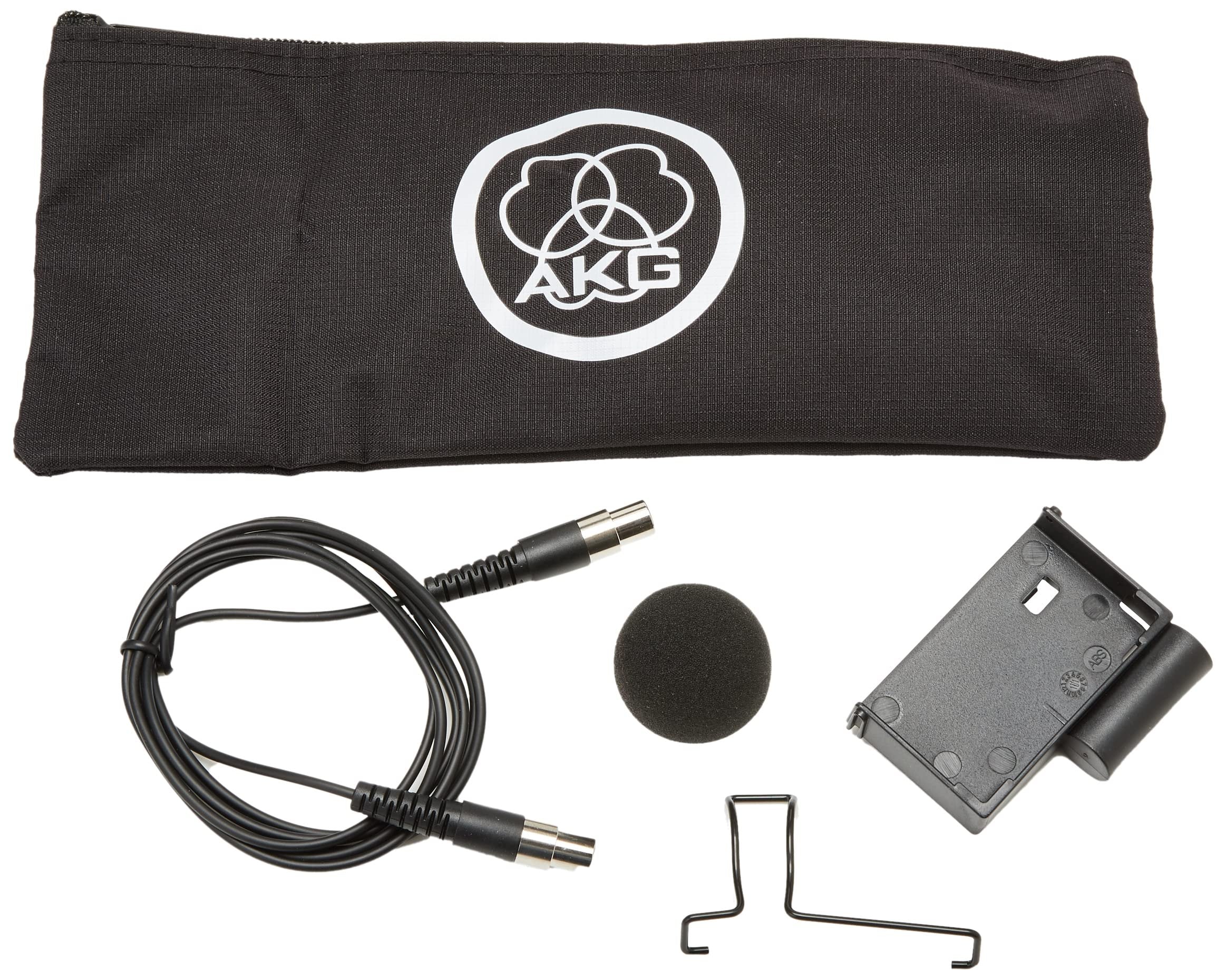 AKG Pro Audio C519 ML Professional Miniature Clip-On Condenser Microphone with Mini XLR to Mini XLR Cable and A400 Adapter Plate, Black