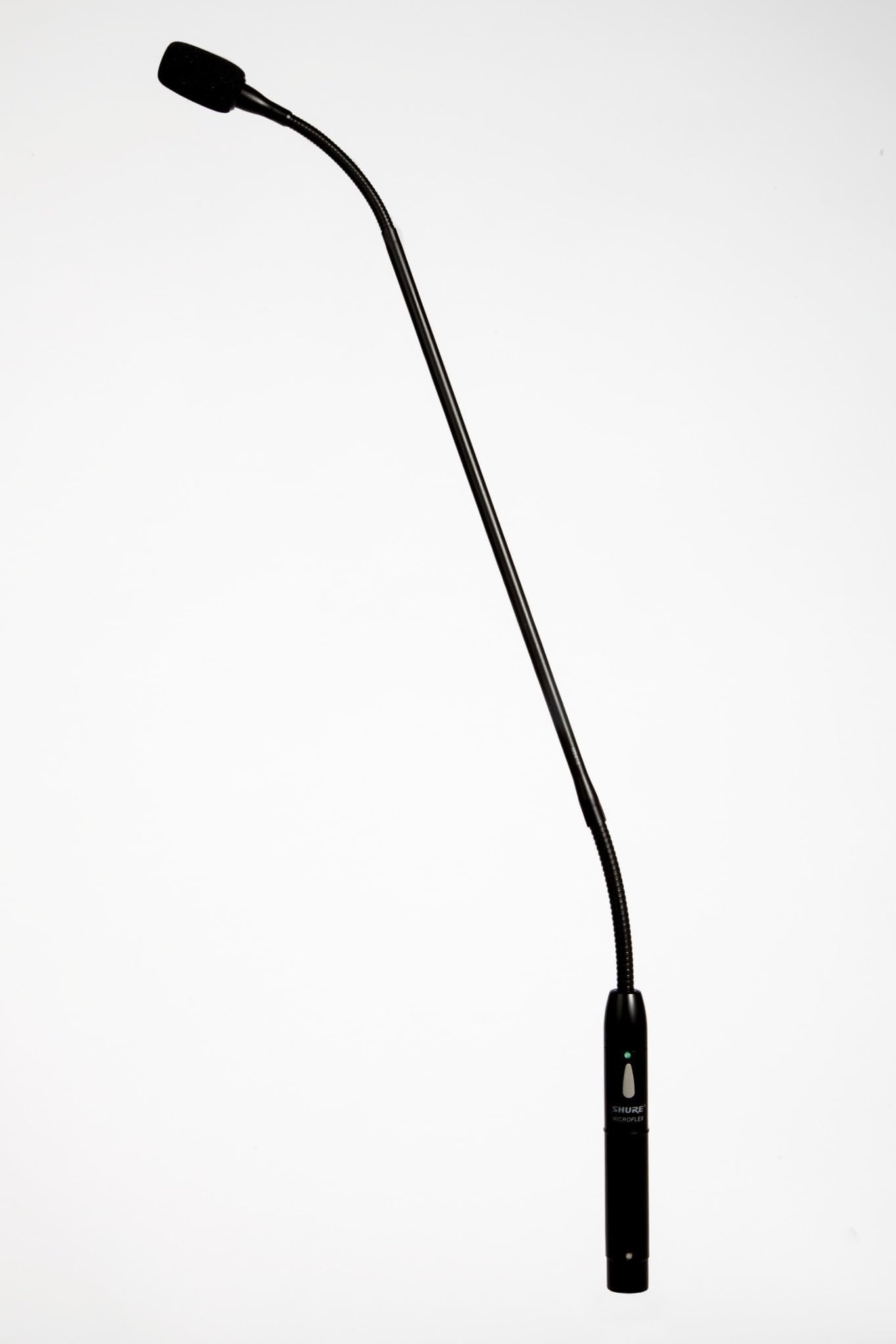 Shure MX418D/C Cardioid Condenser Microphone, 18" Gooseneck, Includes Desktop Base with 10' Cable, Logic Functions, Programmable Switch, LED Indicator, Snap-Fit Foam Windscreen