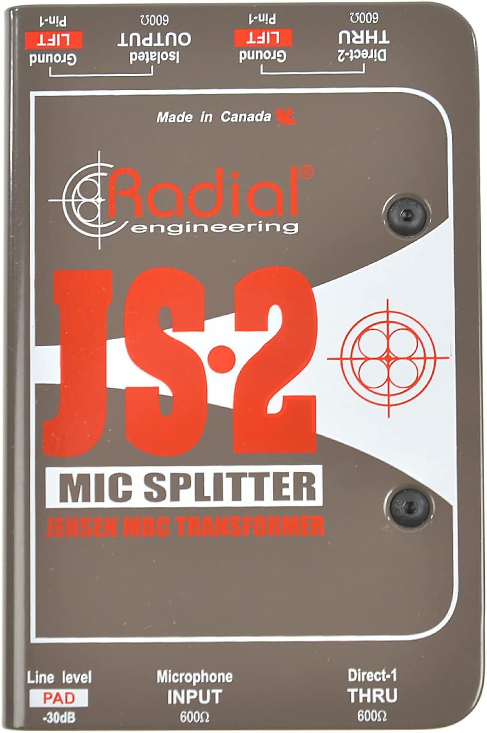 Radial Engineering JS2 Passive Microphone Splitter Direct Box