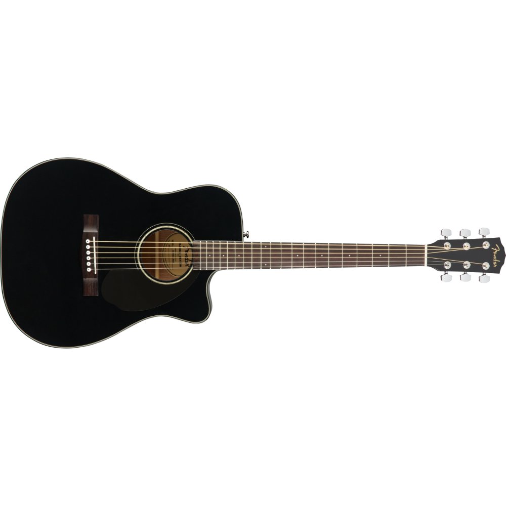 Fender CC-60SCE Concert Acoustic Guitar, Walnut Fingerboard, Black, 0970153006