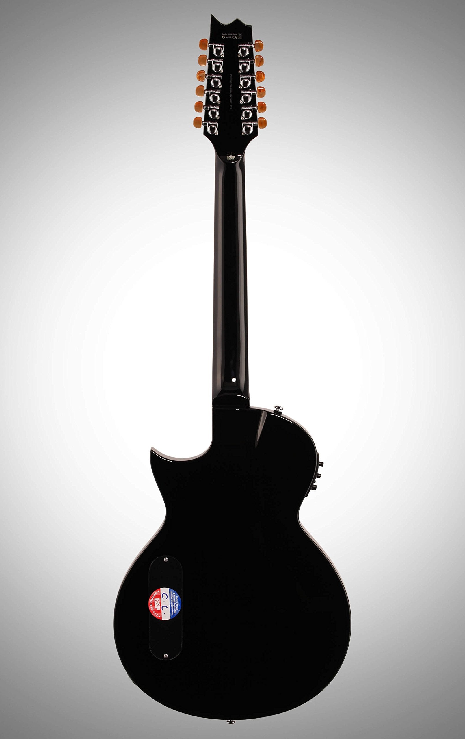 ESP LTD TL-12 Thinline 12-String Acoustic Electric Guitar, Black