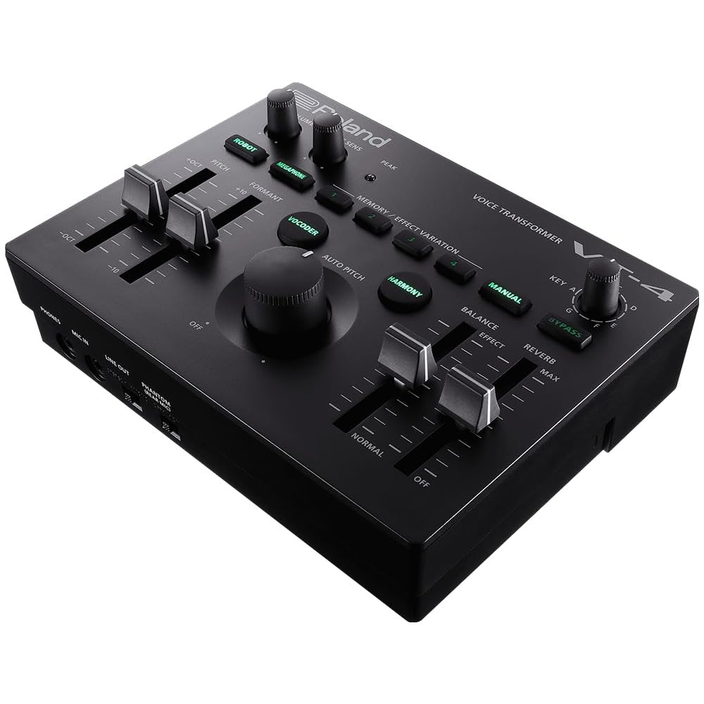 Roland VT-4 Vocal Transformer Bundle with Samson SR350 Over-Ear Stereo Headphones & Polishing Cloth – Voice Effects Processor with Pitch, Harmony, Reverb & Looper Functions