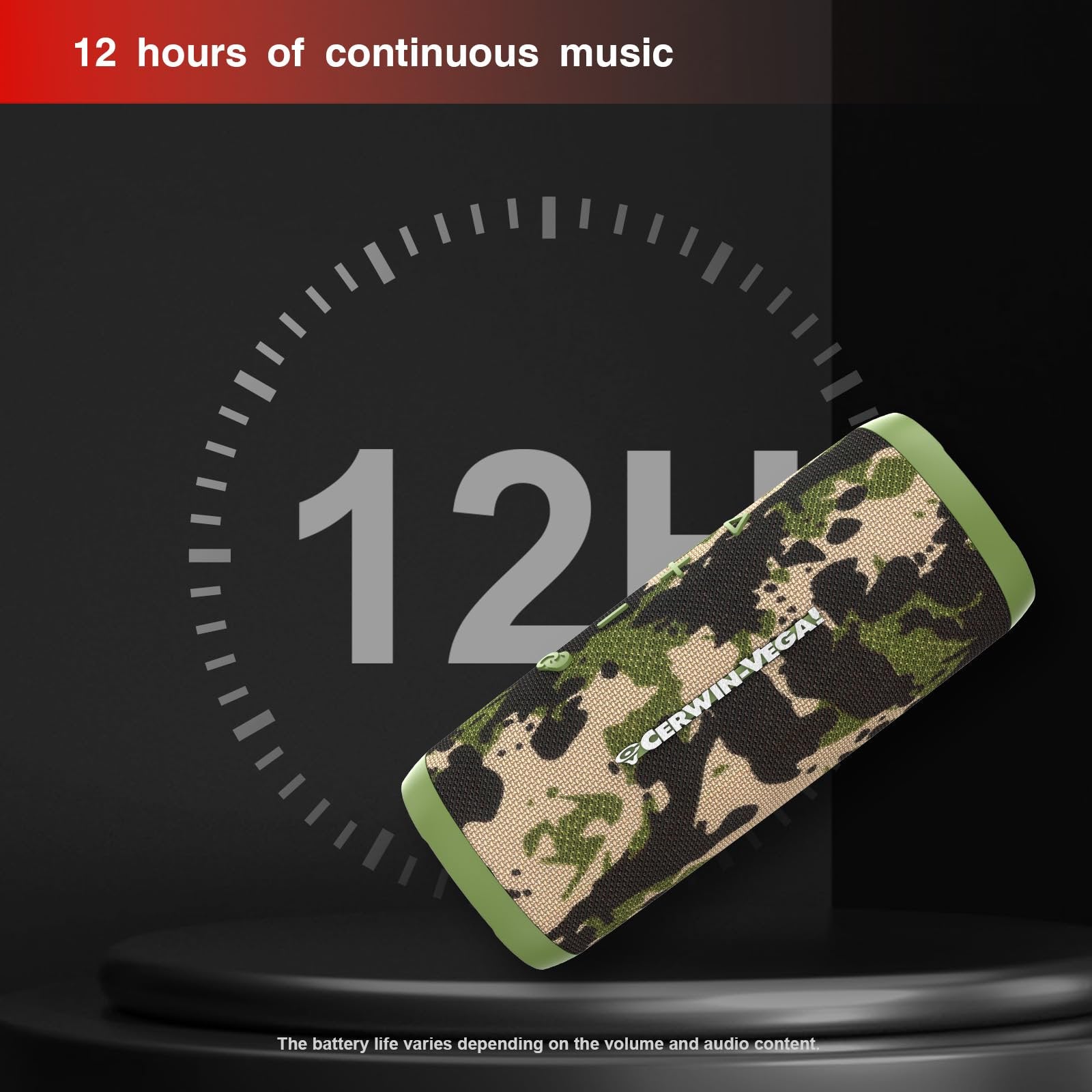 Cerwin-Vega VEGAMINI VMCAMO Portable Bluetooth Hand Held Speaker with Strap,Camo