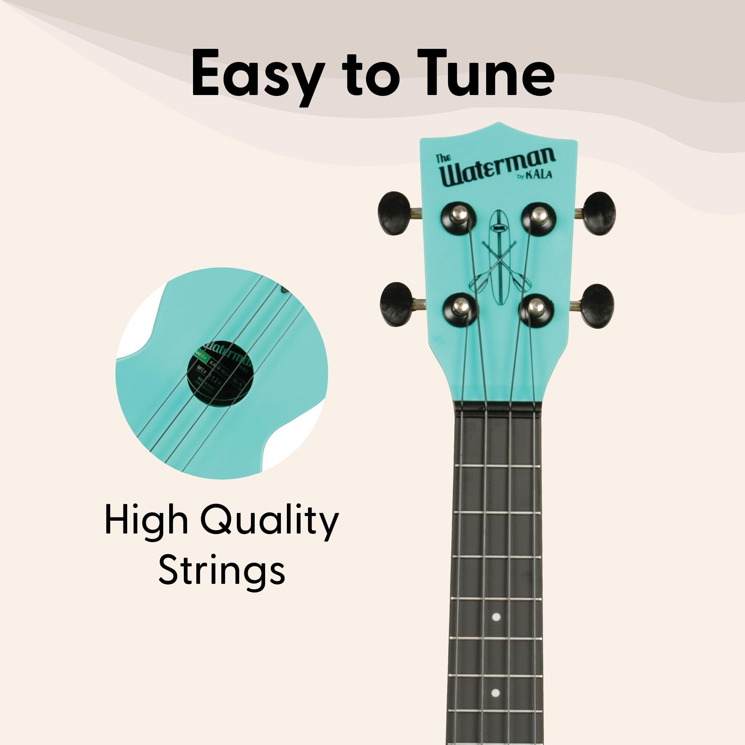 Kala Recycled Soprano Waterman Ukulele Durable, Travel-Ready Instrument