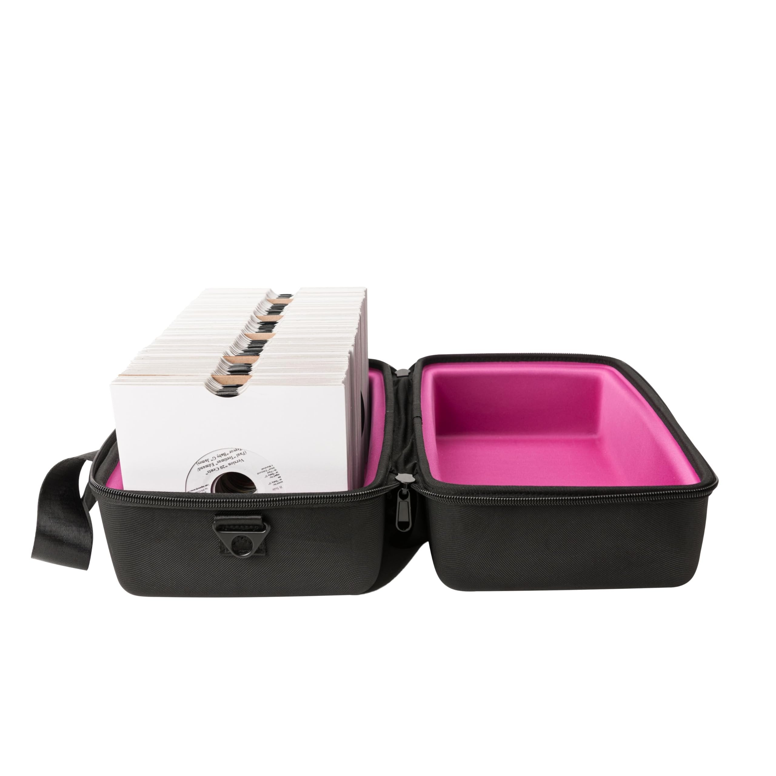 Magma 45 Sandwich Record Bag, Black/Pink, Fits up to 150 Records, Sandwich