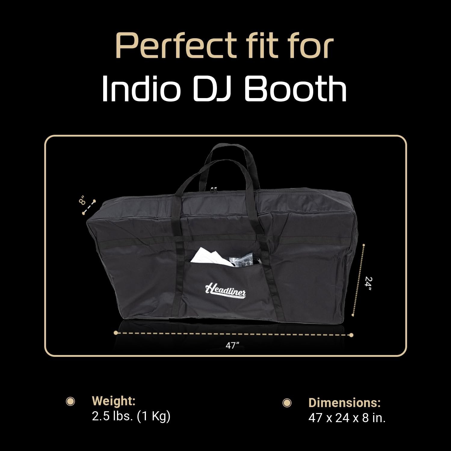 Headliner Padded Carrying Bag for Indio DJ Booth - Premium Carry on Bag with Large Outside Pockets, Padded Protection, and Lightweight Design - Safeguard Your DJ Equipment on the Go